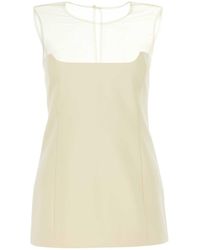 KHAITE - Ivory Cotton Blend Top - Lyst