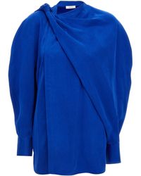 Ferragamo - Asymmetric Shirt Camicie Blu-Donna - Lyst