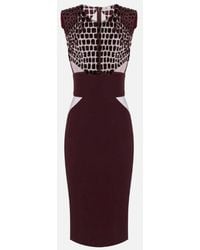 Elisabetta Franchi - Elisabetta -franchi -jurk Met Kokosnoot Borduurwerk - Lyst