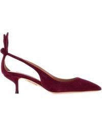 Aquazzura - Burgundy Bow Pumps - Lyst