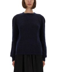 Maison Margiela - Plush Knit Sweater With Puffed Shoulders - Lyst