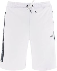 BOSS by HUGO BOSS Short sportif avec bande à logo - Blanc