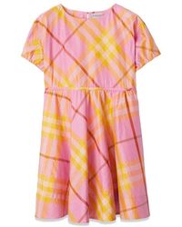 Burberry - Checked Short Sleeved Dress - Lyst