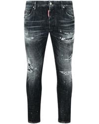 DSquared² - Jeans Di Cotone Nero "Skater Sbiancato" - Lyst