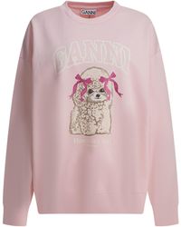 Ganni - "Puddle" Crewneck Sweatshirt - Lyst