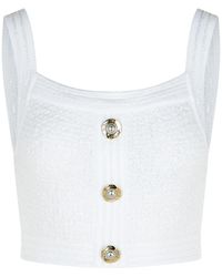 Balmain - Tweed Top - Lyst