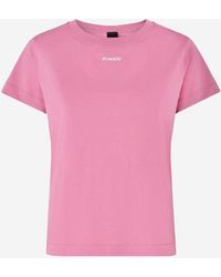 Pinko - Basic Cotton T Shirt With Logo - Lyst