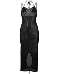 ANDREADAMO - Fishnet-Knit Midi Dress - Lyst