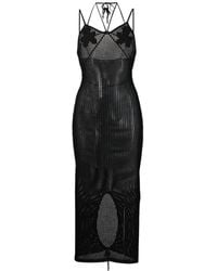 ANDREADAMO - Fishnet-Knit Midi Dress - Lyst
