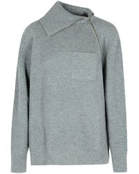 Sportmax - Salpa' Cashmere Blend Sweater With Medium Zip - Lyst