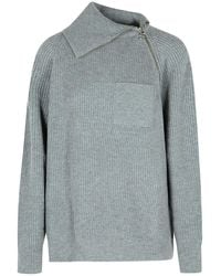 Sportmax - Salpa' Cashmere Blend Sweater With Medium Zip - Lyst