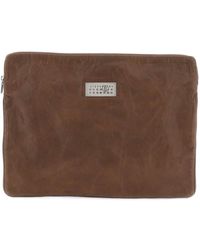 MM6 by Maison Martin Margiela - Crinkled Leather Document Holder Pouch - Lyst
