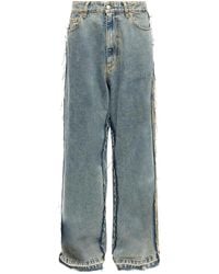 MM6 by Maison Margiela - Relaxed Wide-Leg Jeans With Distressed Edges - Lyst