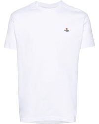 Vivienne Westwood - Katoenen T-Shirt Met Geborduurd Logo - Lyst