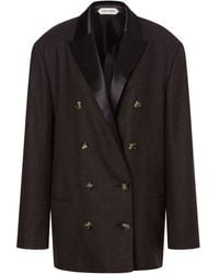 Alberta Ferretti - Blazer En Laine À Boutonnière Croisée - Lyst
