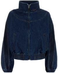 Givenchy - Blue Denim Bomber Jacket - Lyst