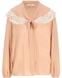 Chloé - Zijden Blouse Met Kanten Detail Van - Lyst