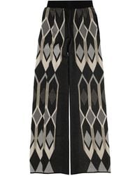 Circus Hotel - Pants With Geometric Lamé Jacquard Design - Lyst