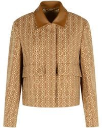 Max Mara - 'viborg' Camel Cotton Jacquard Jacket - Lyst