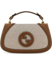 Gucci - Two-Tone Canvas And Leather Blondie Handbag - Lyst