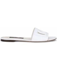 Dolce & Gabbana - Dg Logo Leather Sandal - Lyst