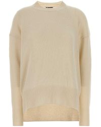 Jil Sander - Ivory Cashmere Oversize Sweater - Lyst