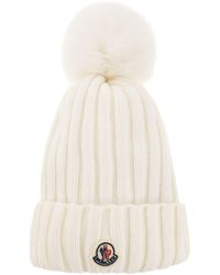 Moncler - Wool Cap With Pom-Pom - Lyst