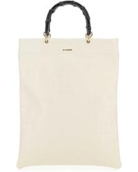 Jil Sander - Ivory Leather Medium Shopping Bag - Lyst