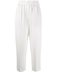 Brunello Cucinelli - Elastische Taille Tapered Leg Broek - Lyst