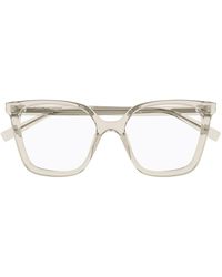 Saint Laurent - Bril Op Sterkte Sl 910 004 Beige/transparant Dames - Lyst