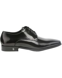 Versace Derby zapatos de cuero negro