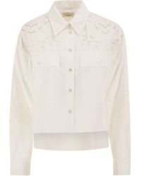 Weekend by Maxmara - Wkdariano Overhemd Van Puur Katoen Met Broderie Anglaise-borduurwerk - Lyst