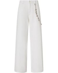 Pinko - Wide-Leg Jeans With Chain Detail - Lyst