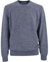 Brunello Cucinelli - Crew Neck Sweater In Alpaca Katoen En Wol - Lyst