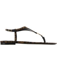 Saint Laurent - Printed Fabric Cassandra Sandals - Lyst