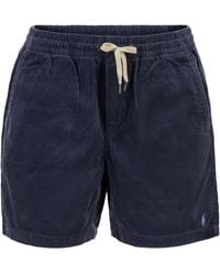Polo Ralph Lauren - Corduroy Cotton Shorts With Drawstring Waist - Lyst