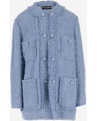 Dolce & Gabbana - Cotton Blend Jacket Met Logo - Lyst
