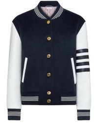 Thom Browne - Kasjmier En Leren Bomberjack - Lyst