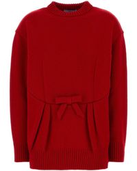 Prada - Wool Bow Sweater - Lyst