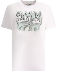 Ganni - "love Cats" T -shirt - Lyst