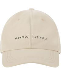 Brunello Cucinelli - Cotton Canvas Baseball Cap With Embroidery - Lyst