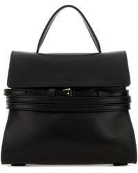 Moschino - Black Nappa Leather Small Tie Me Handbag - Lyst