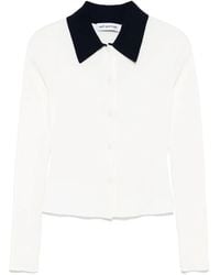Self-Portrait - Cream Merino Wool Cardigan - Lyst