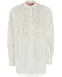 Valentino Garavani - Cotton Blend Blouse - Lyst
