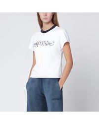 Off-White c/o Virgil Abloh - Tshirt With Embroidered Logo - Lyst