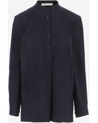 Carven - Geschnitzter Wollpullover mit halber Knopfleiste vorne - Lyst