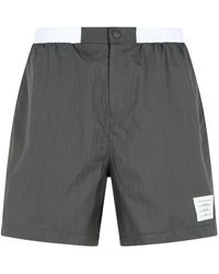Thom Browne - Gray Polyamide Bermuda Shorts - Lyst