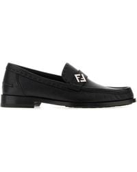 Fendi - Leather Ff Metal Loafers - Lyst