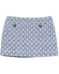 Gucci - Gg Tweed Mini Skirt - Lyst