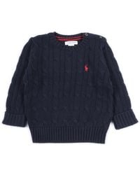 Polo Ralph Lauren - Ls Cable Cn-Tops-Sweater Cotton Crewneck - Lyst